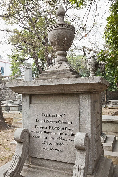 China, Macau, Protestant Cemetery, Tombstone of Lord H. I. Spencer Churchill