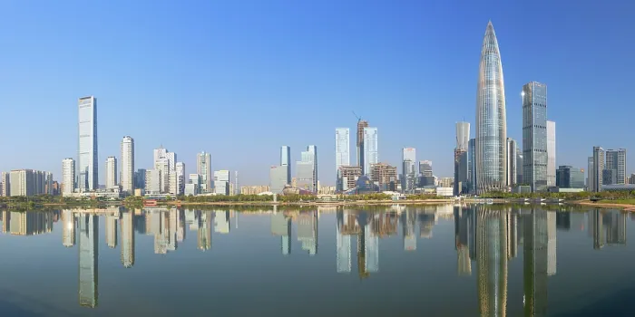 Framed Print : China Resources Building, One Shenzhen Bay Tower and skyline, Shenzhen Bay, Shenzhen, Guangdong, China