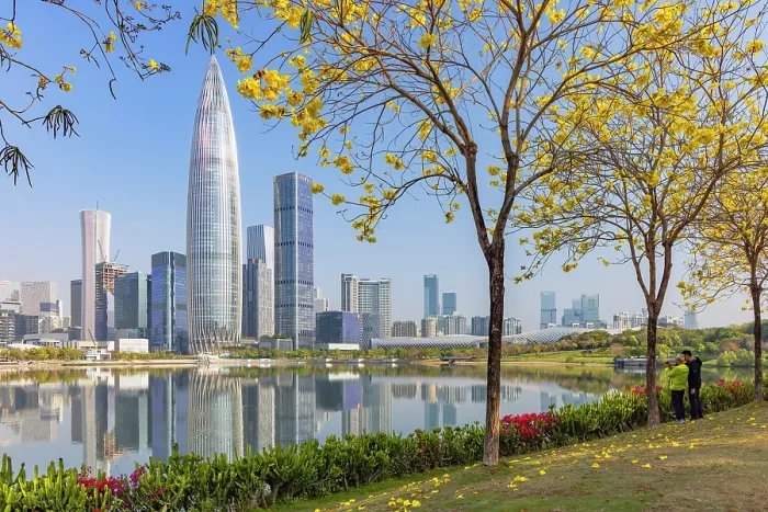 Framed Print : China Resources Building and skyline from Talent Park, Shenzhen Bay, Shenzhen, Guangdong, China Framed Print : China Resources Building and skyline from Talent Park, Shenzhen Bay, Shenzhen, Guangdong, China