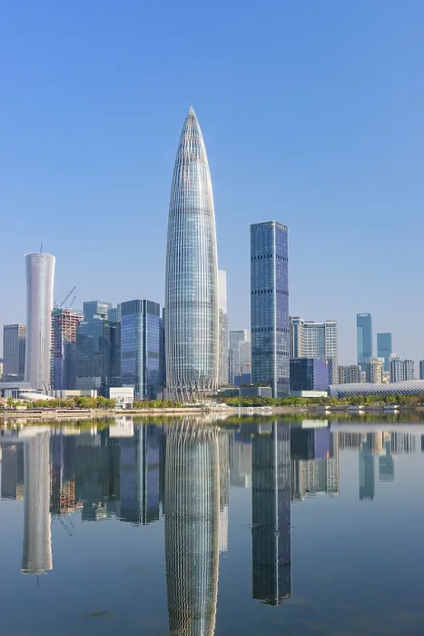 Framed Print : China Resources Building and skyline from Talent Park, Shenzhen Bay, Shenzhen, Guangdong, China