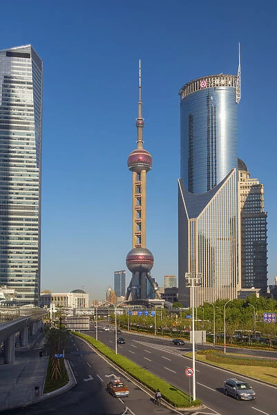China, Shanghai, Pudong District, Financial District including Oriental Pearl Tower