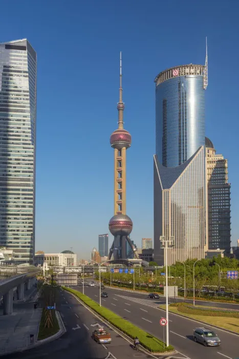 Framed Print : China, Shanghai, Pudong District, Financial District including Oriental Pearl Tower Framed Print : China, Shanghai, Pudong District, Financial District including Oriental Pearl Tower