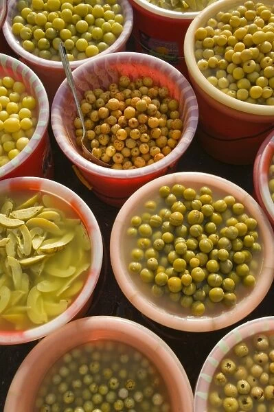 China, Yunnan Province, Erhai Hu Lake Area, Xizhou, market, olives