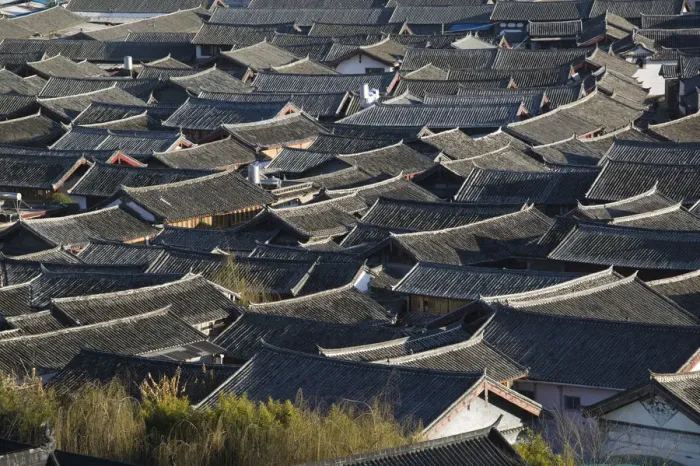 Framed Print : China, Yunnan Province, Lijiang, Lijiang Old Town Rooftops Framed Print : China, Yunnan Province, Lijiang, Lijiang Old Town Rooftops