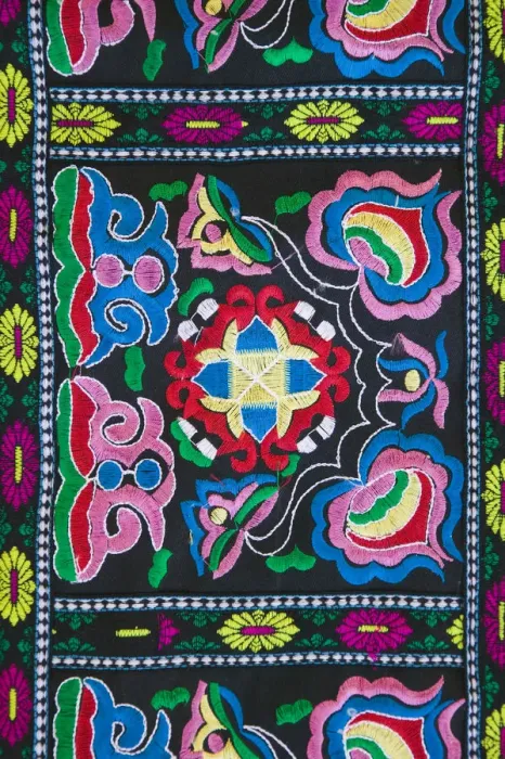 Framed Print : China, Yunnan Province, Lijiang, Baisha village, embroidery