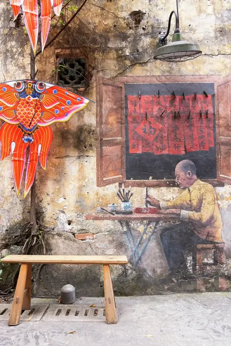 Framed Print : Chinese decorations and mural in Kwai Chai Hong alleyway, Chinatown, Kuala Lumpur, Selangor, Malaysia Framed Print : Chinese decorations and mural in Kwai Chai Hong alleyway, Chinatown, Kuala Lumpur, Selangor, Malaysia