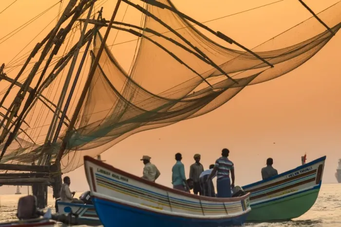 Framed Print : Chinese Fishing Nets, Cochin, Kerala, India Framed Print : Chinese Fishing Nets, Cochin, Kerala, India