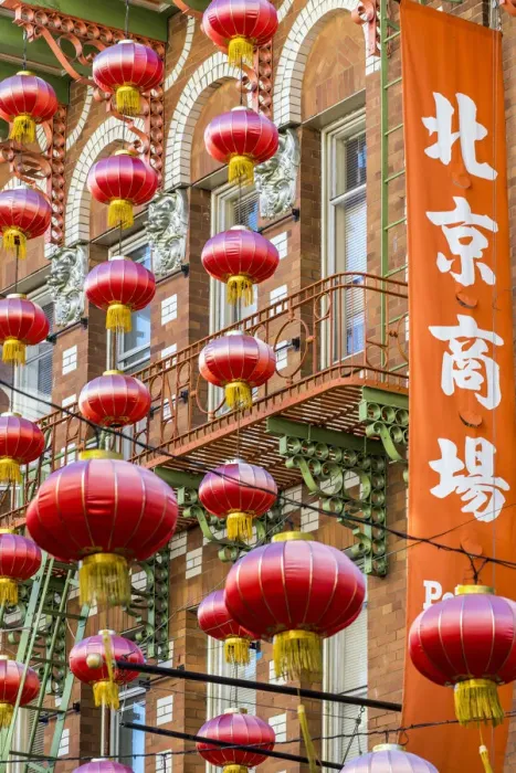 Framed Print : Chinese lanterns in Grant Avenue, Chinatown, San Francisco, California, USA Framed Print : Chinese lanterns in Grant Avenue, Chinatown, San Francisco, California, USA