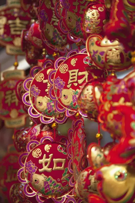 Framed Print : Chinese New Year decorations at Fa Yuen Street Market, Mongkok, Kowloon, Hong Kong Framed Print : Chinese New Year decorations at Fa Yuen Street Market, Mongkok, Kowloon, Hong Kong