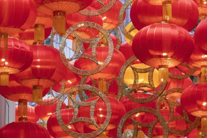 Framed Print : Chinese New Year decorations on Lee Tung Avenue, Wan Chai, Hong Kong Island, Hong Kong Framed Print : Chinese New Year decorations on Lee Tung Avenue, Wan Chai, Hong Kong Island, Hong Kong