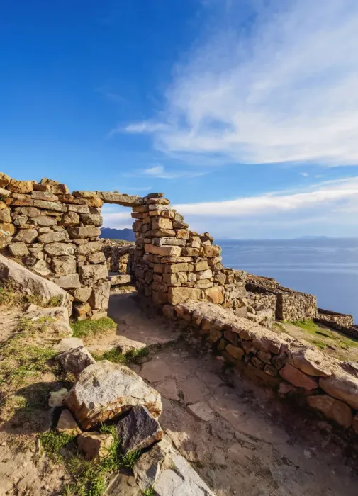 Framed Print : Chinkana Ruins, Island of the Sun, Titicaca Lake, La Paz Department, Bolivia