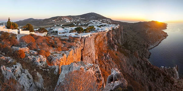 Chora bilt on the Cliff, Folegandros, Cyclades, Greece