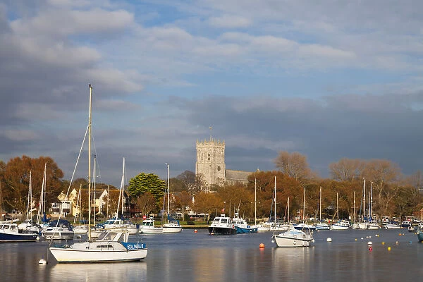 Christchurch Priory on the River Stour, Dorset, England