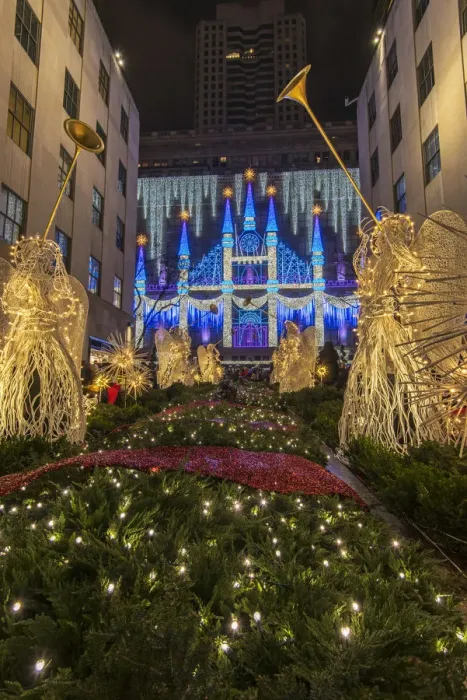 Framed Print : Christmas Angels and sparkling snowflakes at Rockefeller Center Channel Gardens with Framed Print : Christmas Angels and sparkling snowflakes at Rockefeller Center Channel Gardens with