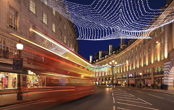 Christmas decorations, Regent Street, London, England, UK