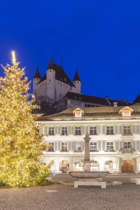 Framed Print : Christmas lights in the Rathausplatz. Thun, Canton of Bern, Switzerland, Europe Framed Print : Christmas lights in the Rathausplatz. Thun, Canton of Bern, Switzerland, Europe