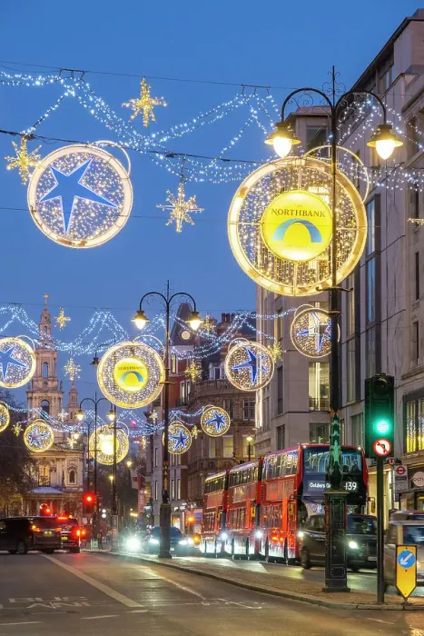 Framed Print : Christmas lights, Strand, London, England, UK Framed Print : Christmas lights, Strand, London, England, UK