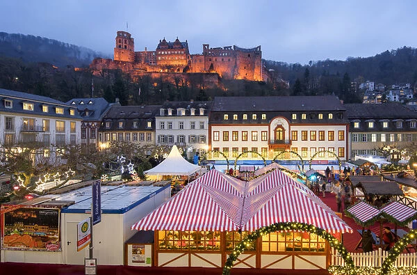Christmas market on the Karls square in Heidelberg, Baden-WAorttemberg, Germany