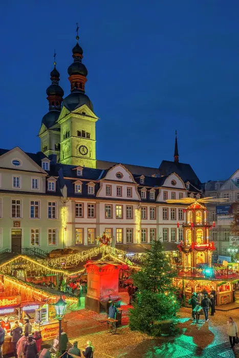 Framed Print : Christmas market at Am Plan with Liebfrauenkirche, Koblenz, Rhineland-Palatinate, Germany Framed Print : Christmas market at Am Plan with Liebfrauenkirche, Koblenz, Rhineland-Palatinate, Germany