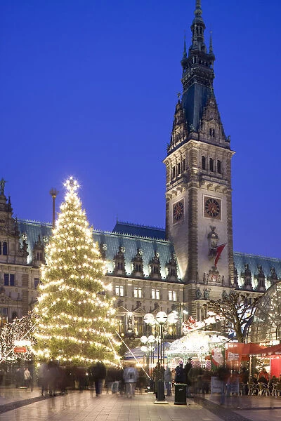 Christmas Market, Rathaus, Hamburg, State of Hamburg, Germany