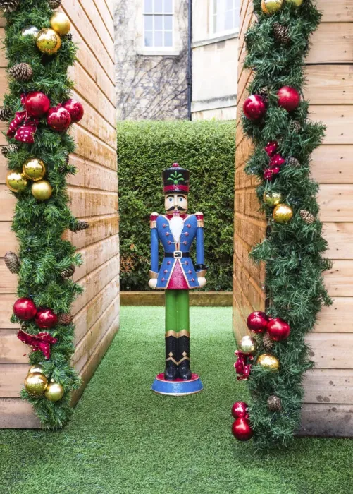Framed Print : A Christmas nutcracker in a garden, Bath, Somerset, England