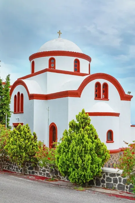 Framed Print : Church of Agios Nikita, Mandraki, Nisyros Island, Dodecanese Islands, Greece