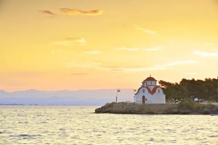 Framed Print : Church of Agios Petros at Sunrise, Gytheio, Mani Peninsula, The Peloponnese, Greece Framed Print : Church of Agios Petros at Sunrise, Gytheio, Mani Peninsula, The Peloponnese, Greece