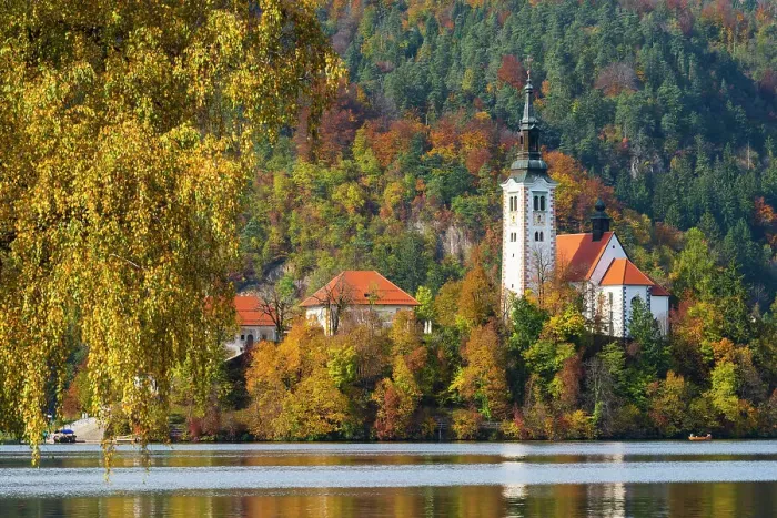 Framed Print : Church of the Assumption, Lake Bled, Upper Carniola Region, Gorenjska, Slovenia Framed Print : Church of the Assumption, Lake Bled, Upper Carniola Region, Gorenjska, Slovenia