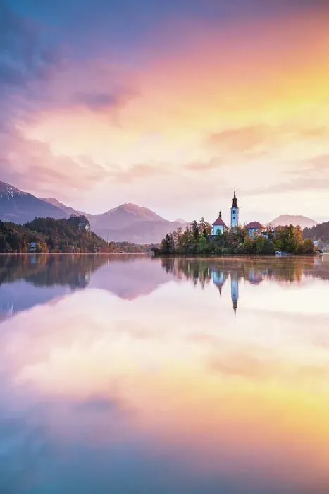 Framed Print : Church of the Assumption, Lake Bled, Upper Carniola Region, Gorenjska, Slovenia Framed Print : Church of the Assumption, Lake Bled, Upper Carniola Region, Gorenjska, Slovenia