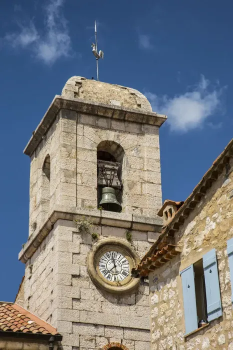 Framed Print : Church bell tower, Gourdon, Alpes-Maritimes, Provence-Alpes-Cote D Azur, French Framed Print : Church bell tower, Gourdon, Alpes-Maritimes, Provence-Alpes-Cote D Azur, French