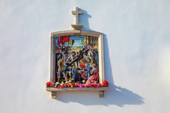 Framed Print : Detail of Church of Blessed Peter Gonzalez, Tavira, Algarve, Portugal Framed Print : Detail of Church of Blessed Peter Gonzalez, Tavira, Algarve, Portugal
