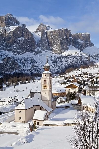 Church in Colfosco, Badia and Sella Massif range of Mountains, Dolomites