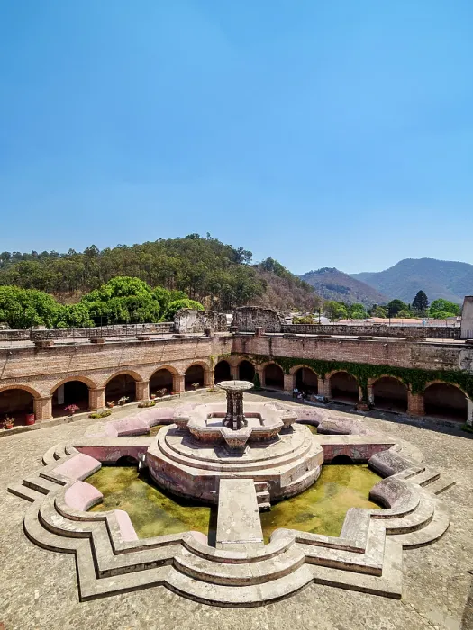 Framed Print : Church and Convent of La Merced, cloister elevated view, Antigua Guatemala, Sacatepequez Department, Guatemala