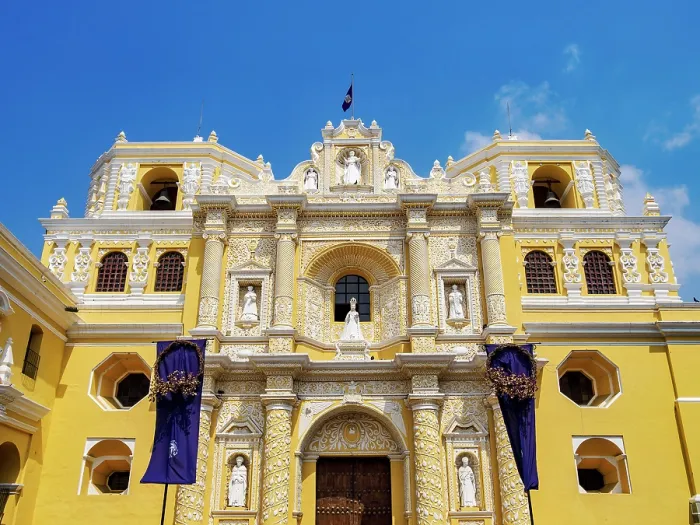 Framed Print : Church and Convent of La Merced, Palm Sunday, Antigua Guatemala, Sacatepequez Department, Guatemala