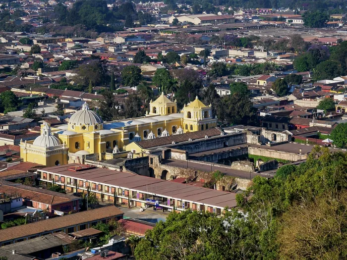 Framed Print : Church and Convent of La Merced seen from Cerro de La Cruz, Antigua Guatemala, Sacatepequez Department, Guatemala Framed Print : Church and Convent of La Merced seen from Cerro de La Cruz, Antigua Guatemala, Sacatepequez Department, Guatemala