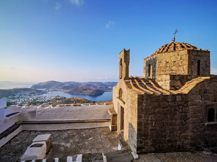 Framed Print : Church at the entrance to the Monastery of Saint-John the Theologian, Patmos Chora, Patmos Island, Dodecanese, Greece Framed Print : Church at the entrance to the Monastery of Saint-John the Theologian, Patmos Chora, Patmos Island, Dodecanese, Greece