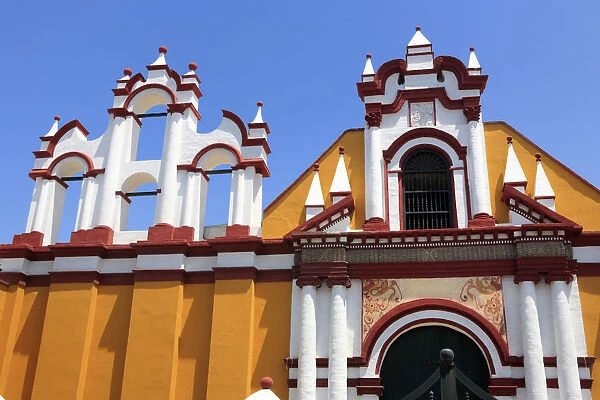 Church facade, Plaza de Armaz, Trujillo, Peru