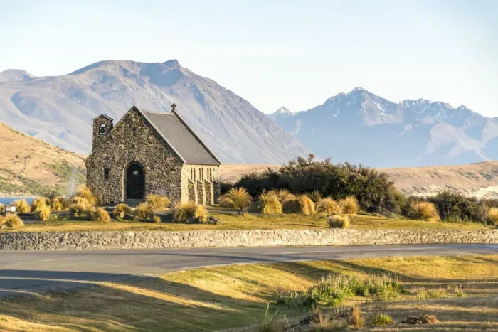 Framed Print : Church of the Good Shepherd on Lake Tekapo, with the Southern Alps in the background Framed Print : Church of the Good Shepherd on Lake Tekapo, with the Southern Alps in the background