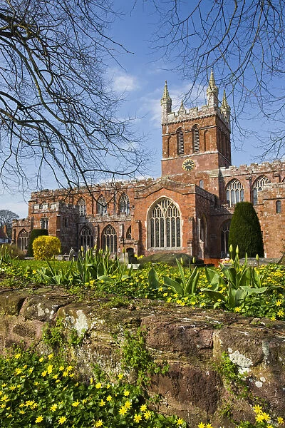 Church of the Holy Cross, the parish church of Crediton in early Spring, Devon, England