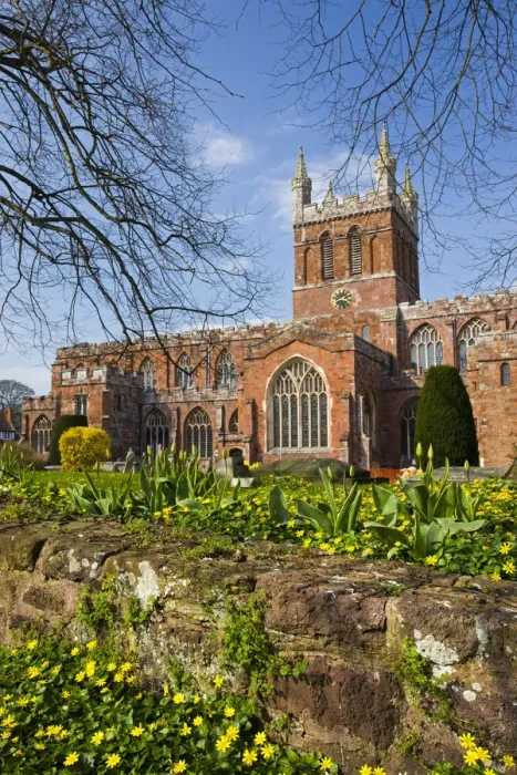 Framed Print : Church of the Holy Cross, the parish church of Crediton in early Spring, Devon, England