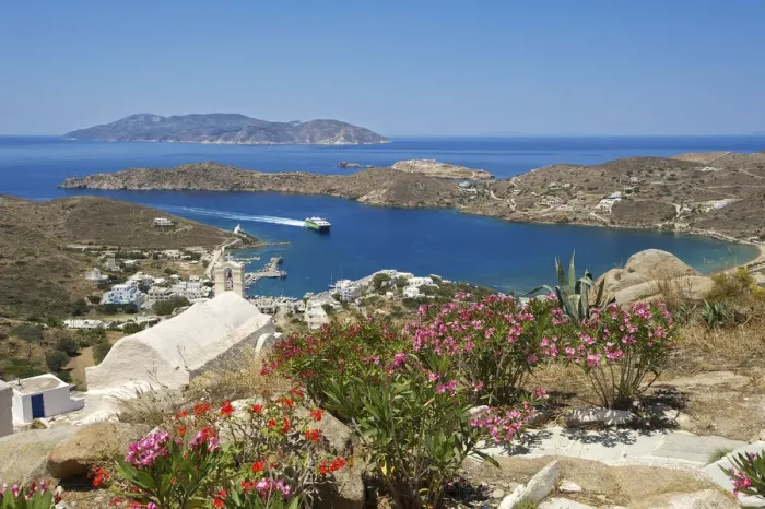 Framed Print : Church above Ios Bay, Ios Island, Cyclades, Greece Framed Print : Church above Ios Bay, Ios Island, Cyclades, Greece