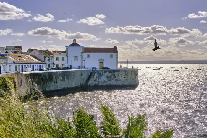 Framed Print : Church of Our Lady of Life. The traditional fishing village of Alcochete Framed Print : Church of Our Lady of Life. The traditional fishing village of Alcochete