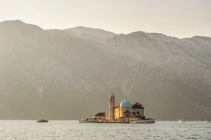 Framed Print : Church of Our Lady of the Rock near Perast, Kotor Bay, Montenegro