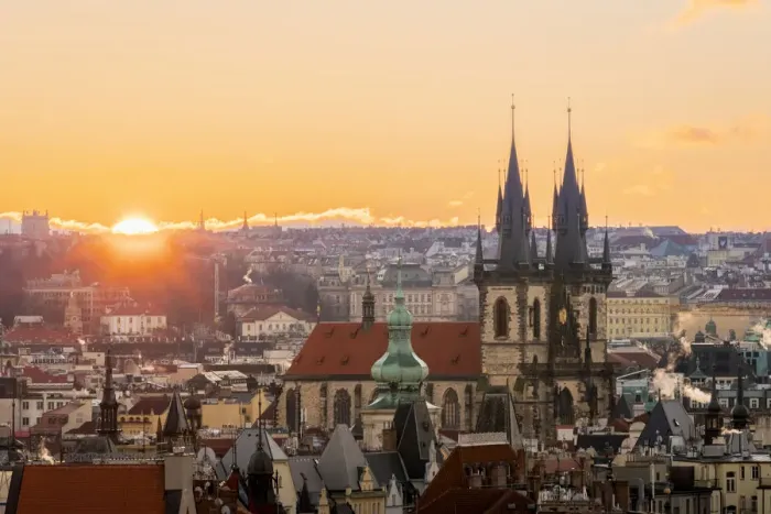 Framed Print : Church of our lady before Tyn seen from Letna Park at sunrise, Prague, Bohemia, Czech Republic Framed Print : Church of our lady before Tyn seen from Letna Park at sunrise, Prague, Bohemia, Czech Republic