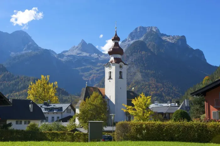 Framed Print : Church of Lofer in Pinzgau, Salzburger Land, Austria