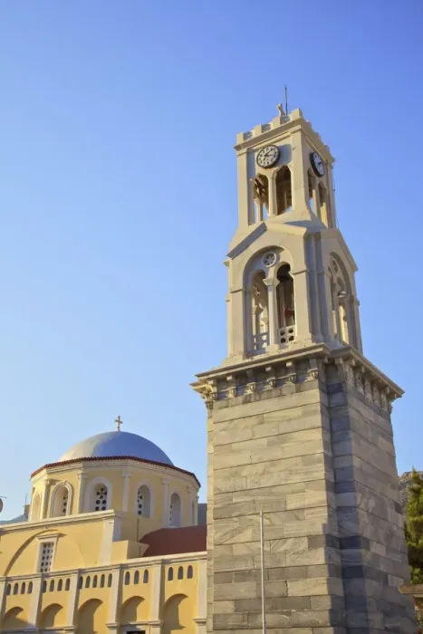 Framed Print : Church Of The Metamorphosis And Clock Tower, Pothia, Kalymnos, Dodecanese, Greek Islands Framed Print : Church Of The Metamorphosis And Clock Tower, Pothia, Kalymnos, Dodecanese, Greek Islands