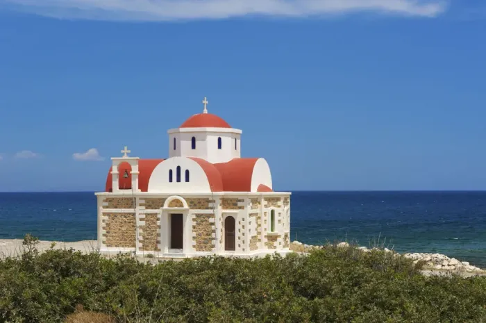 Framed Print : Church, Mirambellou Bay near Agios Nikolaos, Crete, Greece Framed Print : Church, Mirambellou Bay near Agios Nikolaos, Crete, Greece
