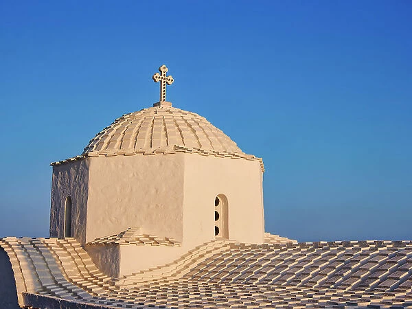 Church of Panagia i Diasozousa, Virgin Mary the Saviour, sunset, Patmos Chora, Patmos Island, Dodecanese, Greece