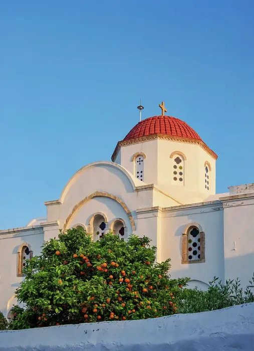 Framed Print : Church at Patmos Chora, Patmos Island, Dodecanese, Greece