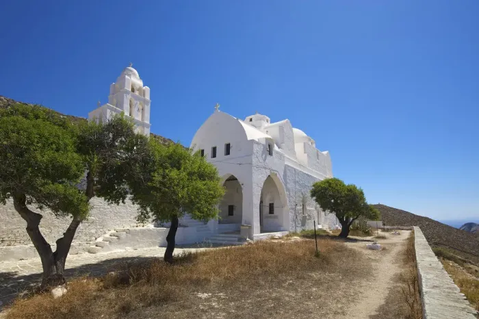 Framed Print : Church in Phanagia, Chora, Folegandros, Cyclades, Greece